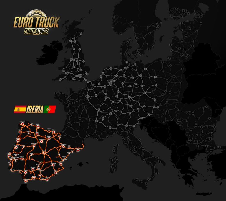 ETS 2 Iberia DLC Map and City of Porto
