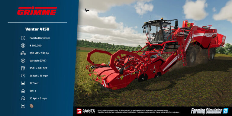 Farming Simulator 22 Fact Sheet #7 GRIMME Potato Harvester Machines…