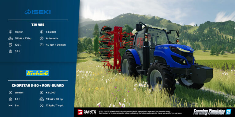 Farming Simulator 22 Fact Sheet #4 – ISEKI Japan Tractor, FENDT 700 Vario, JUNGHEINRICH Forklift, KRONE Profi Line semi-trailer…