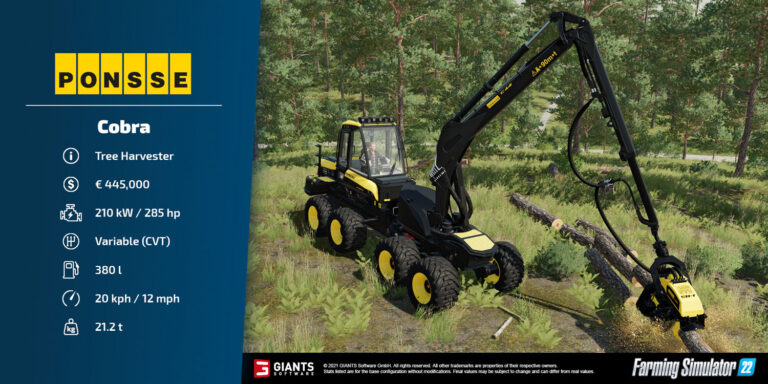 Farming Simulator 22 Fact Sheet #5 Forestry machines, Wood chipper, Tree harvester