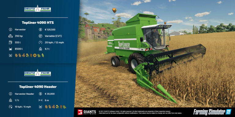 Farming Simulator 22 Fact Sheet #3 ZETOR Tractors, DEUTZ-FAHR Harvester and much more…