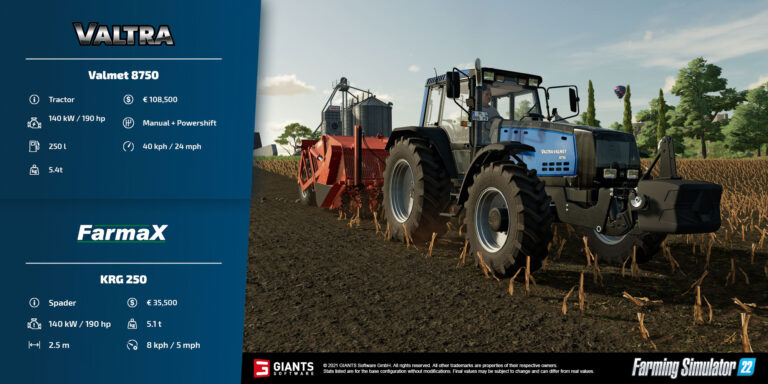 Farming Simulator 22 Fact Sheet #9 VALTRA, McCORMICK Tractors, FarmaX Spader, CASE IH Harvester and Tractor