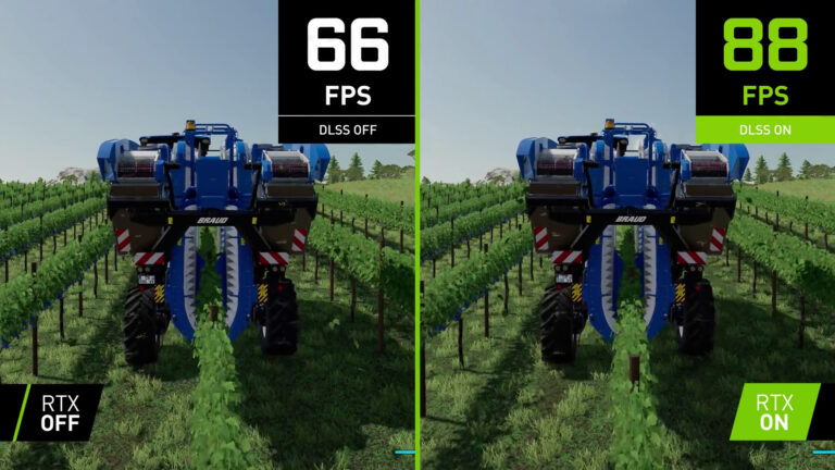 GeForce RTX NVIDIA DLSS technology support added for Farming Simulator 22!