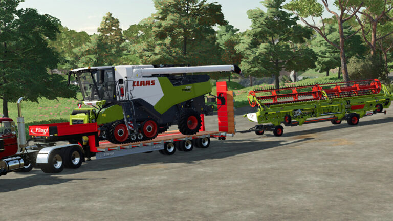 FS 22 – Fliegl SDS350J Low loader transport trailer
