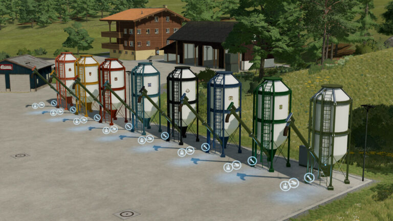 Farming Simulator 22 – Placeable Silos – Seeds, Chicked food, Pig food, Horse food, Fertilizer, Lime….