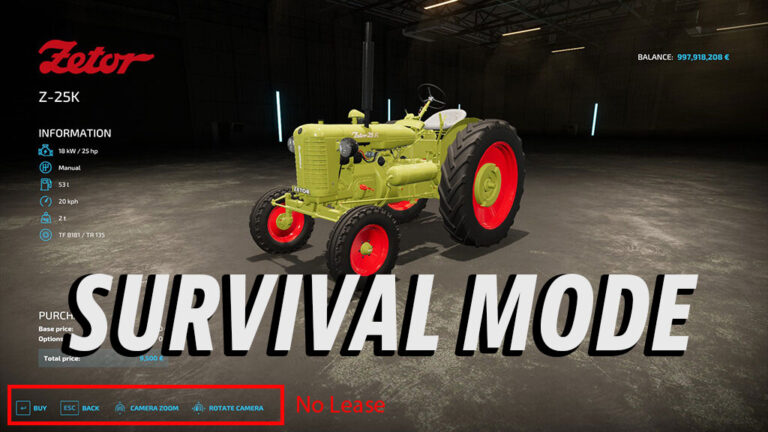 Farming Simulator 22 – Survival mode “as a Game difficulty”