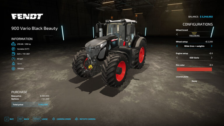 FS 22 – Fendt Vario 900 Black Beauty has been released