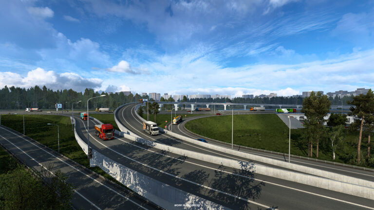 How was the road network created for the Heart of Russia DLC?