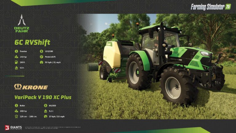 Farming Simulator 25 – Fact Sheet #3 – Fendt 700 Vario, Deutz-Fahr 6C, JCB 435S Wheel Loader…
