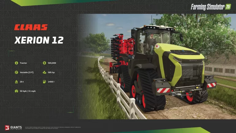 Farming Simulator 25 – Fact Sheet #8 – CLAAS Xerion 12 Tractor and Riedler Fahrzeugbau FH16 Log Truck